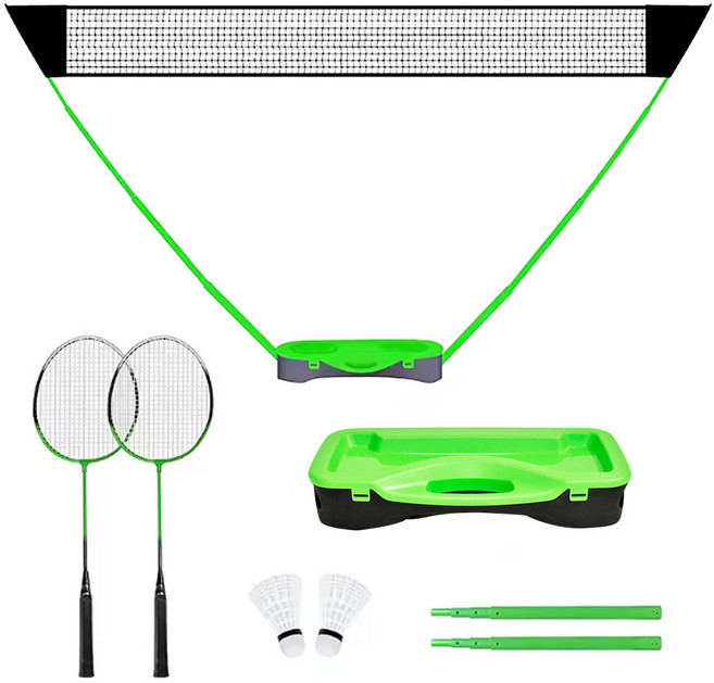 굿프렌드 휴대용 배드민턴 네트 세트 라켓 셔틀콕 포함 풀세트, 본상품선택, 1개