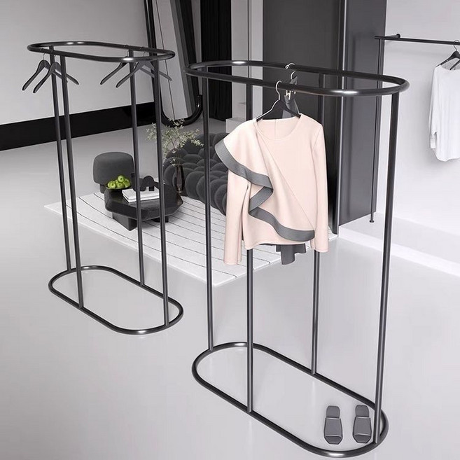 옷가게행거매장용행거 의류매장중앙행거 타원형 철제행거, 골드