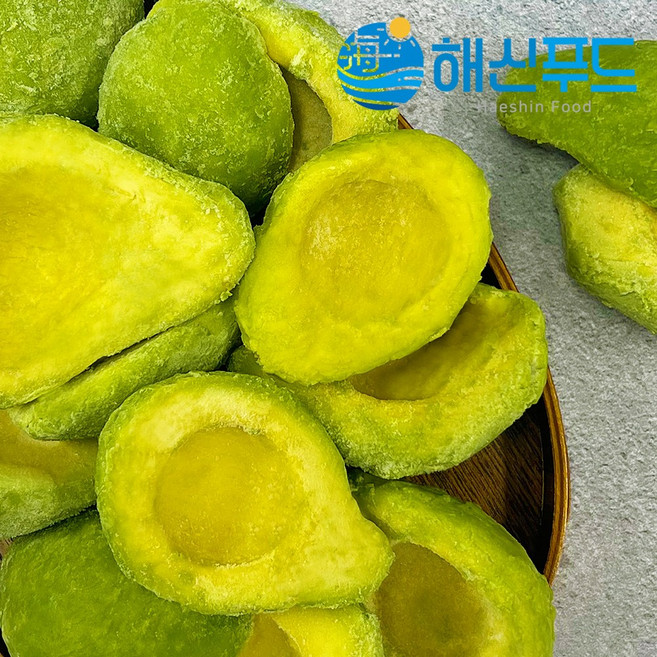 냉동 아보카도 하프컷 샐러드 퓨레 수입 과일 후숙, 1개, 1kg