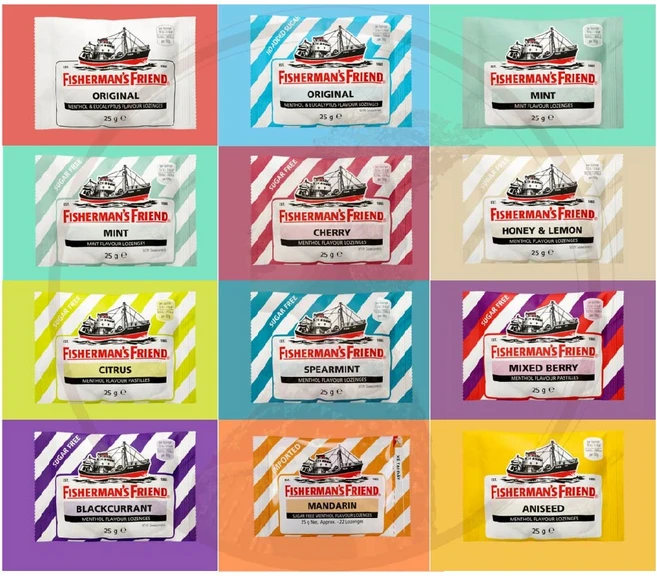 피셔맨 프렌드 6.허니&레몬 무설탕 3개 8.스피어민트 무설탕 3개 무설탕 캔디 태국 피셔맨캔디 목감기 민트 사탕 입냄새 구취 제거 환절기 목건강 fisherman's friend, 1세트, 25g - 쿠팡