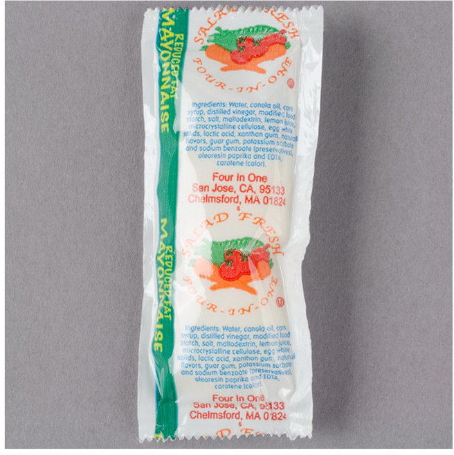 Mayonnaise Low Calorie 12 Gram Portion Packets 마요네즈 저칼로리 포션 패킷 12g 200개