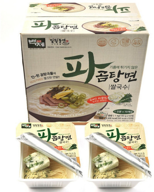 백제 일월풍면 파곰탕면쌀국수 100gx10개 1박스, 100g