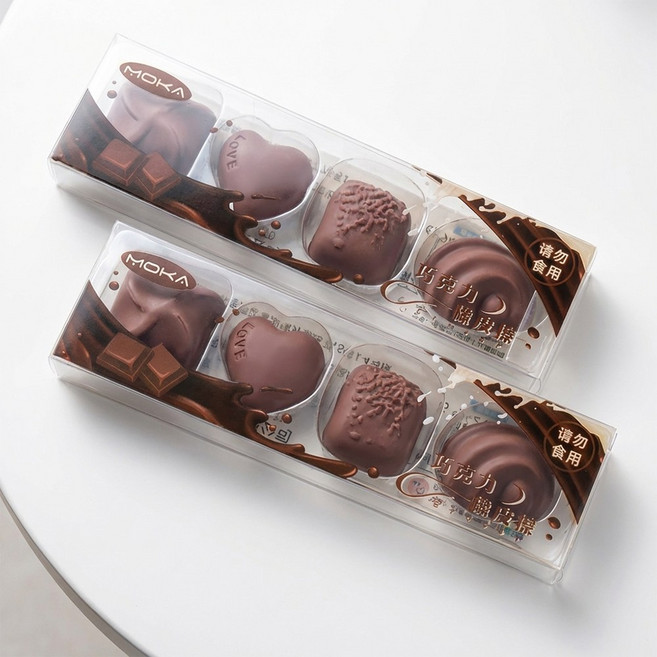 모카 초콜릿 모양 지우개 먹지마 초코 디저트 세트, 8개, 초코색