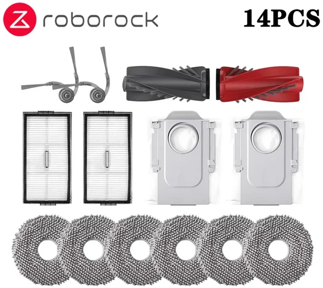 Roborock Saros 10R/S9 MaxV Slim/G20S 울트라 액세서리 메인 사이드 브러시 Hepa 필터 먼지 봉투 로봇, 11 Black