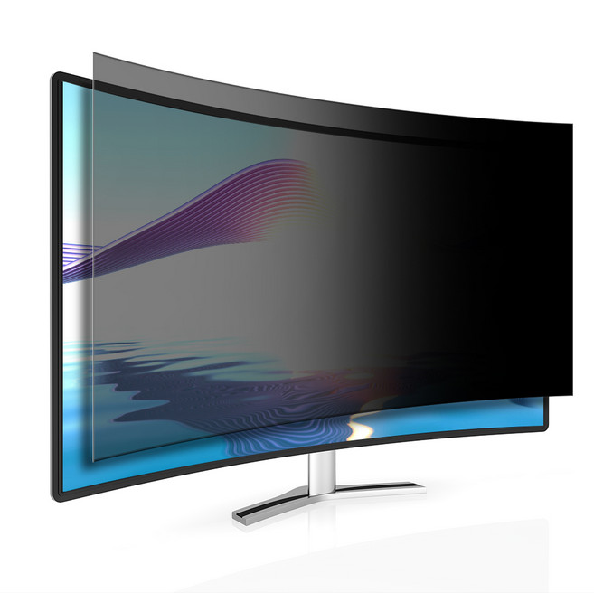 모빌앤조이 커브드 모니터 보안필름 프라이버시 사생활보호 블루라이트차단 거치형, 1개, 32인치 697x392mm