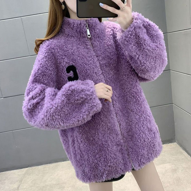 TKX 후리스 자켓 여성 빅사이즈 따뜻한 양털 코트 겨울 뽀글이 점퍼 간절기