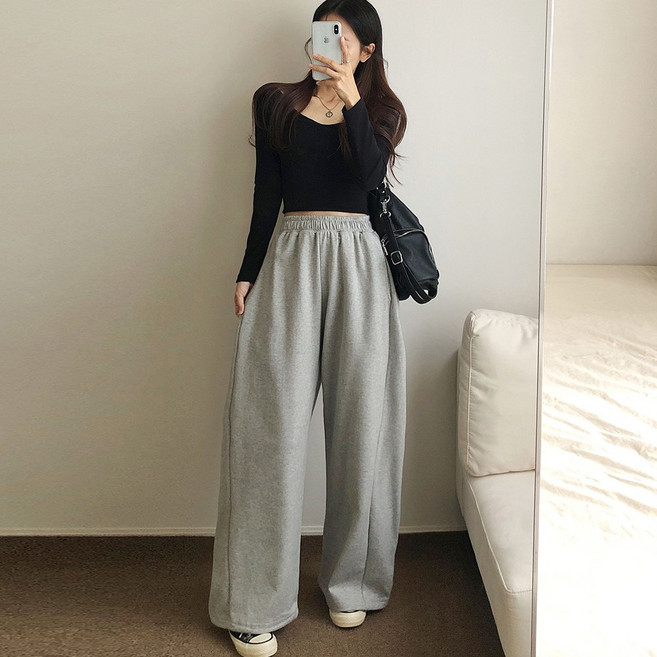 국내생산 *사계절* 사이드핀턱 스트링팬츠 벌룬팬츠 남녀공용 빅사이즈 트레이닝팬츠 사계절 팬츠 (조거/와이드 밑단스트링)