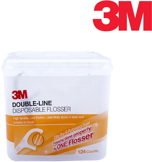 쓰리엠 디스포서블 치실 벌크 더블라인, 124개입, 3개