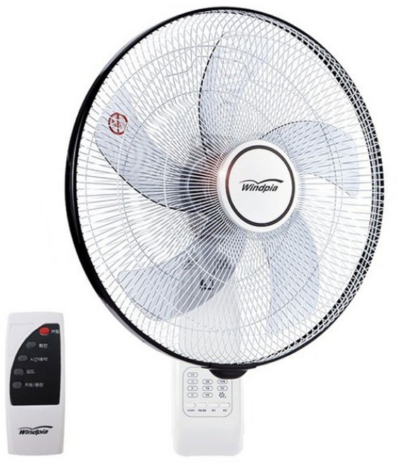 Windpia 공간활용 5엽 45cm 대형 벽걸이선풍기 리모컨형가정용 영업용 업소용 벽선풍기 대형선풍기, 5엽 40cm 벽걸이 리모컨선풍기