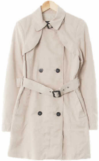 1420 자라 라이트베이지 싱글카라더블슬림벨티드하프트렌치코트 [S]