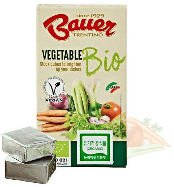바우어 유기농 채소 스톡 큐브, 60g, 1개