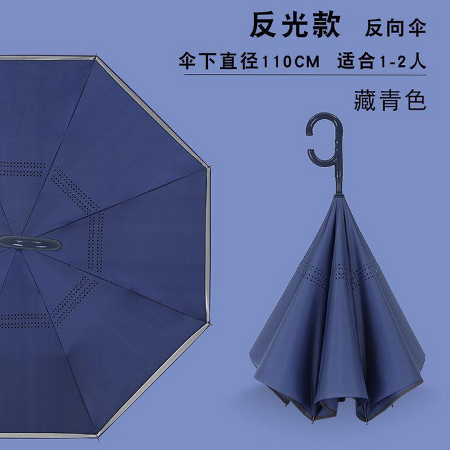 自動反向長柄雨傘 雙層晴雨兩用 110cm 適合1-2人 抗風暴雨