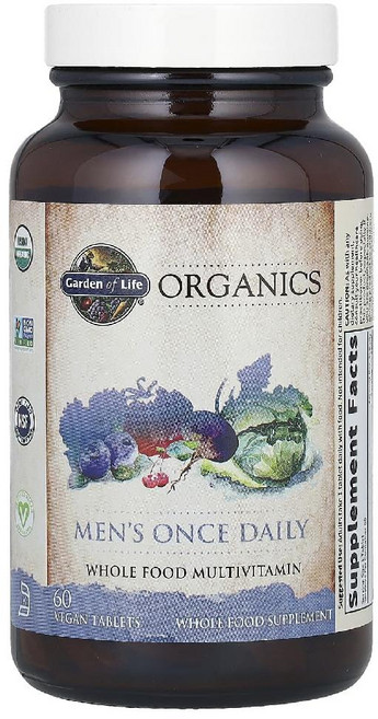 가든 오브 라이프 남성용 원스 데일리 멀티 종합비타민 비건 60정, 1개