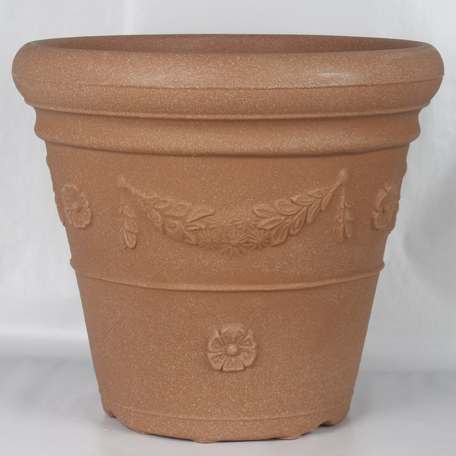 이태리풍 플라스틱 토분형 대형화분 니콜리 페스토나토 야외 정원 테라스 인테리어, 4호, 1개