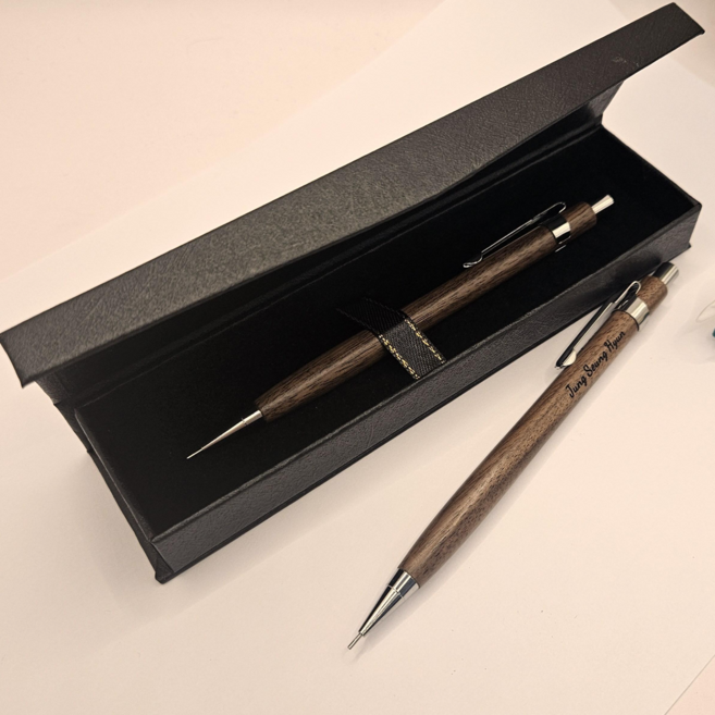 그루나무공방 [무료각인] 마호가니 수제 우드샤프, 기본케이스, 0.5mm