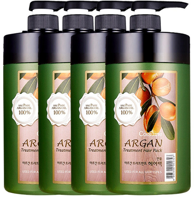 과일나라 컨퓸 아르간 트리트먼트 헤어팩, 1L, 4개