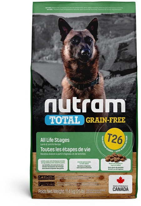 紐頓 Nutram 無穀全能 T26 低敏羊肉 全齡犬 狗飼料, 1個, 11.4kg, 羊