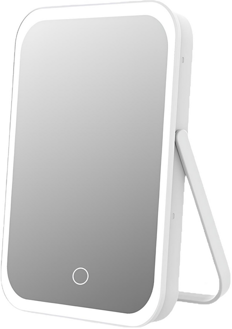 粉色帶燈化妝鏡, 白色