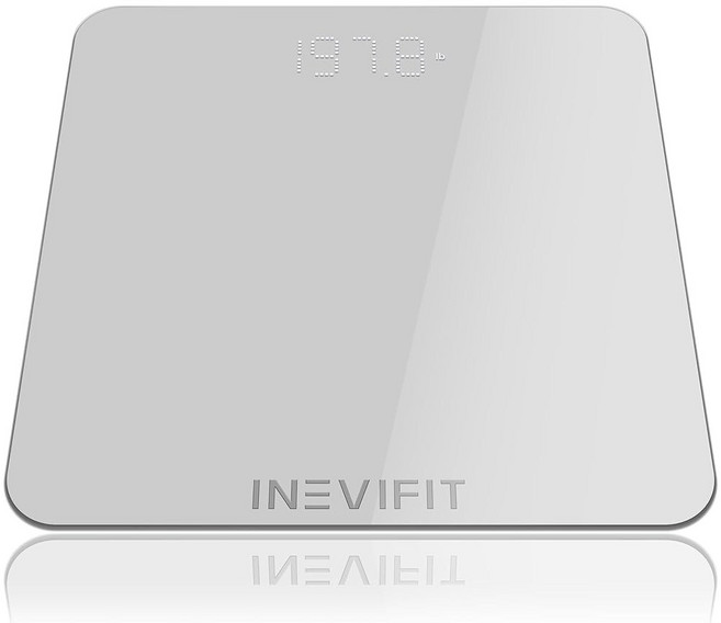 INEVIFIT 욕실 저울 매우 정확한 디지털 욕실 바디 저울 최대 181.4kg(400파운드)까지 정확하게 측정, 실버