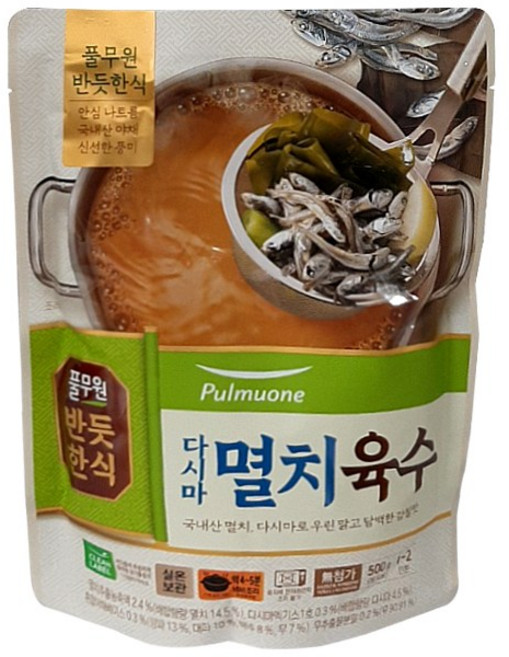 풀무원 반듯한식 다시마 멸치 육수, 1개, 500g