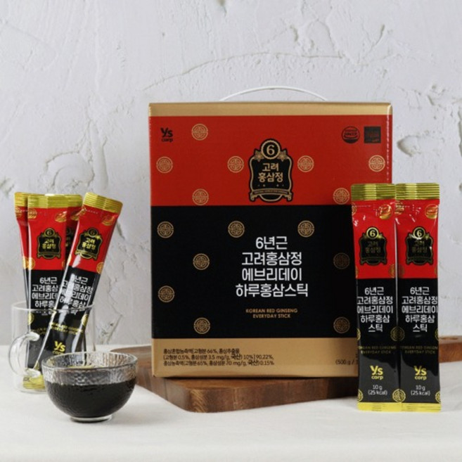 6년근 고려홍삼정 진액 하루 365 스틱 에브리데이 액기스 에브리타임 데일리 선물세트, 50개