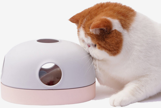 MIAMIA 홀라 캣토이 고양이 먹이퍼즐 장난감 노즈워크, 1개, 라일락 페일핑크