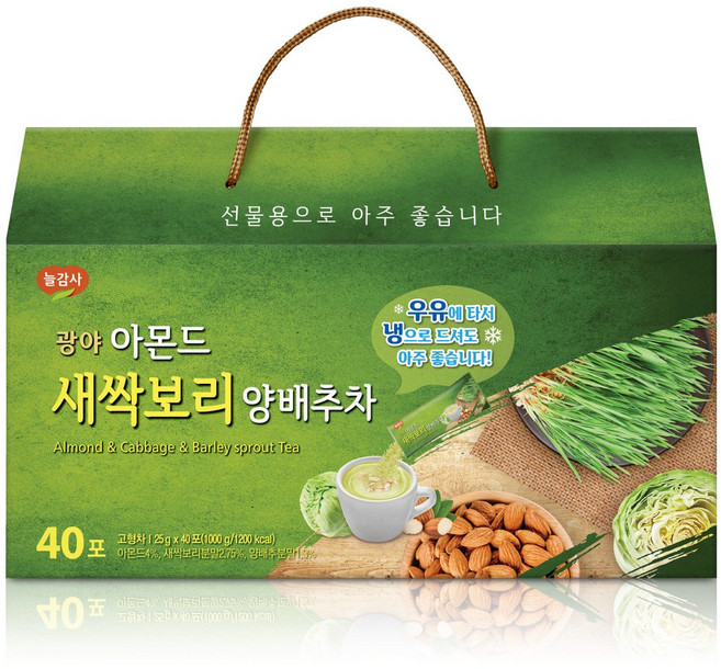 광야 아몬드 새싹보리 양배추차, 25g, 40개입, 1개