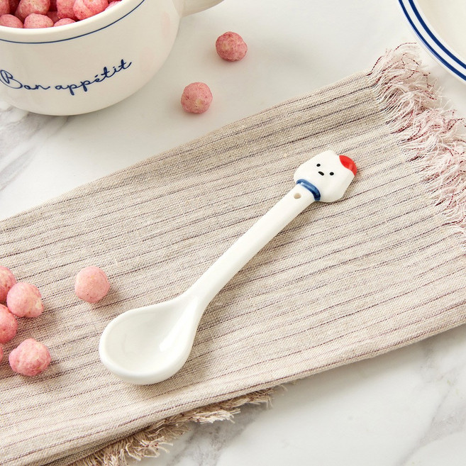 모던하우스 봉쥬르두부 형태스푼 파란리본 CA3326075, 1개, 이미지참고