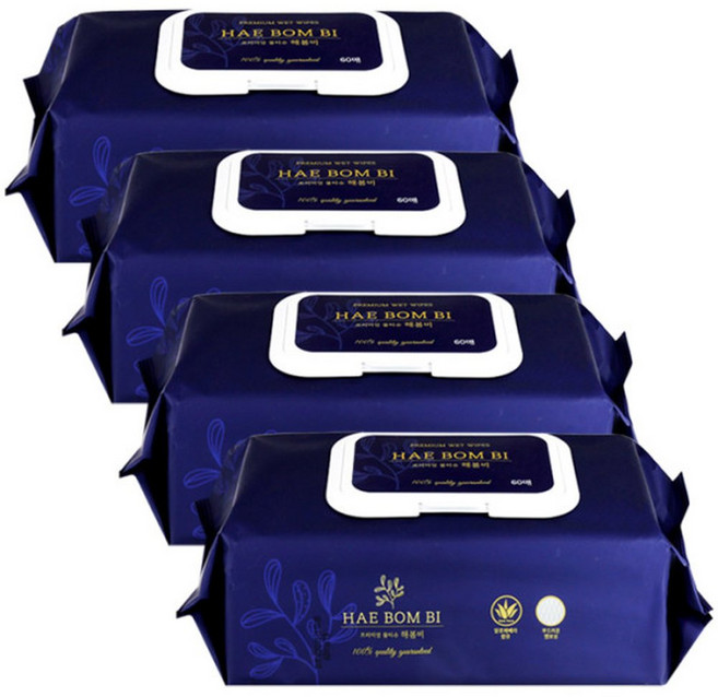 해봄비 프리미엄 물티슈(캡형)60매 x 4개 간병인 요양, 60매