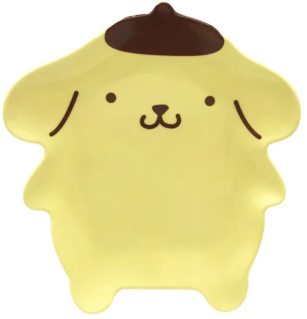 Kawaii Sanrio 식기 Cinnamoroll PomPomPurin 애니메이션 만화 귀여운 아름다움 저녁 식사 접시 스낵 접시, 01 PomPomPurin