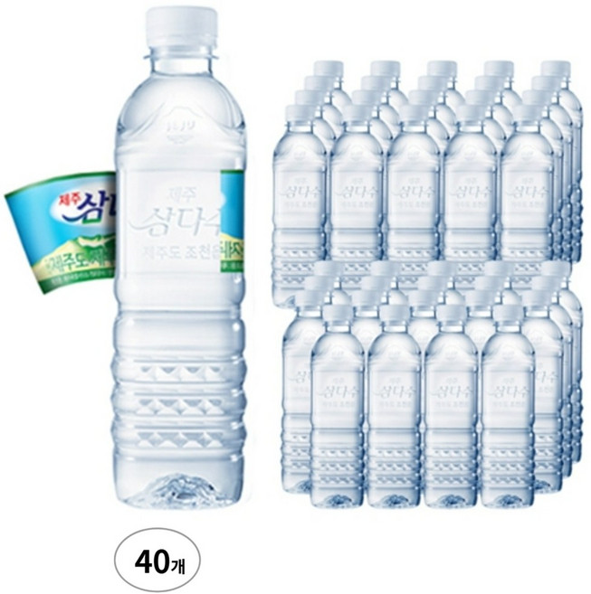 제주 삼다수 생수 500ml(무라벨), 40개, 500ml