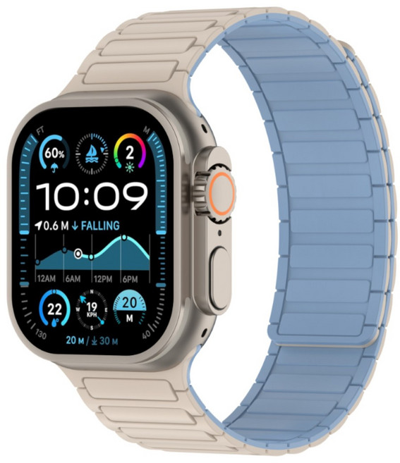 포스워백 애플워치 호환 스트랩 마그네틱 자석 스트랩, 1개, 블루 베이지