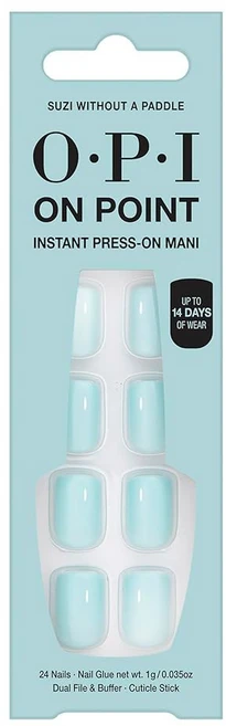OPI On Point Press On Nails | 쇼트 라운드 클래식 프레스 온 네일 | 네일 포함 24개 | 오래 지속 재사용 가능 손상 없음, 패들 없는 Suzi - 쿠팡