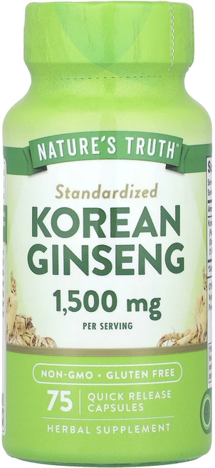몸관리하세요 겨울입니다 Nature's Truth 한국 인삼 1500mg 속방형 캡슐 75정(캡슐당 500mg) 특별관리진행, NaturesTruth한국인삼1500mg속방형캡슐75정, 1개, 75정 - 쿠팡