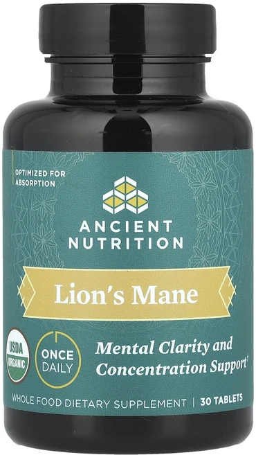 Dr. Axe / Ancient Nutrition 노루궁뎅이버섯 멘탈 클리어리 앤드 콘센트레이션 30정, 6개 - 쿠팡