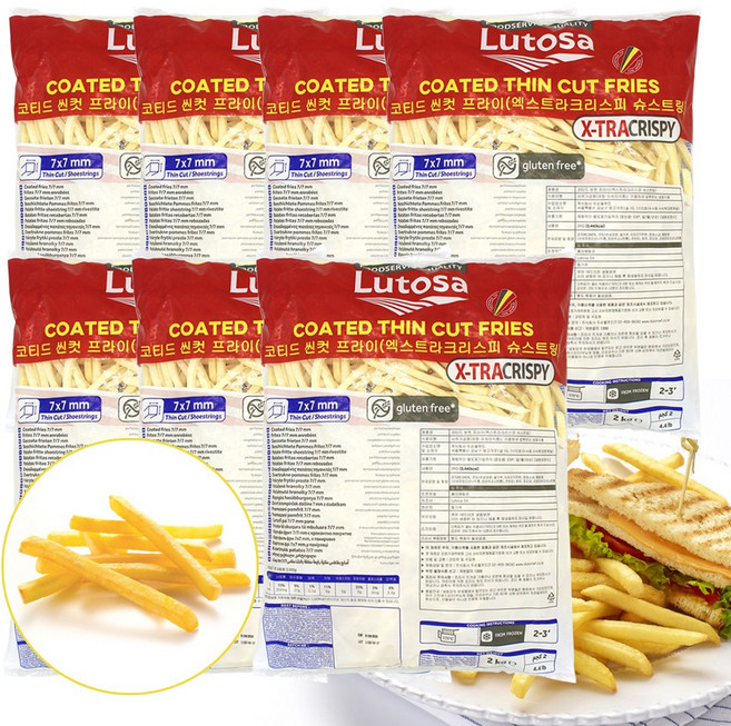루토사 감자튀김 슈스트링 2kg 7개, 1개, 14kg