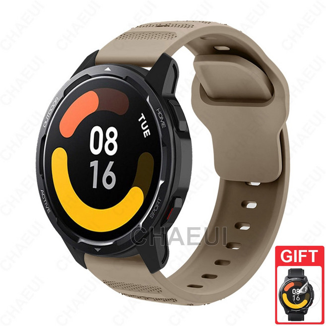 小米手錶 S4/S3 替換錶帶 適用於 Xiaomi Watch S1 Active / S2 運動矽膠腕帶, 棕色,小米手錶S1 Active, 1個