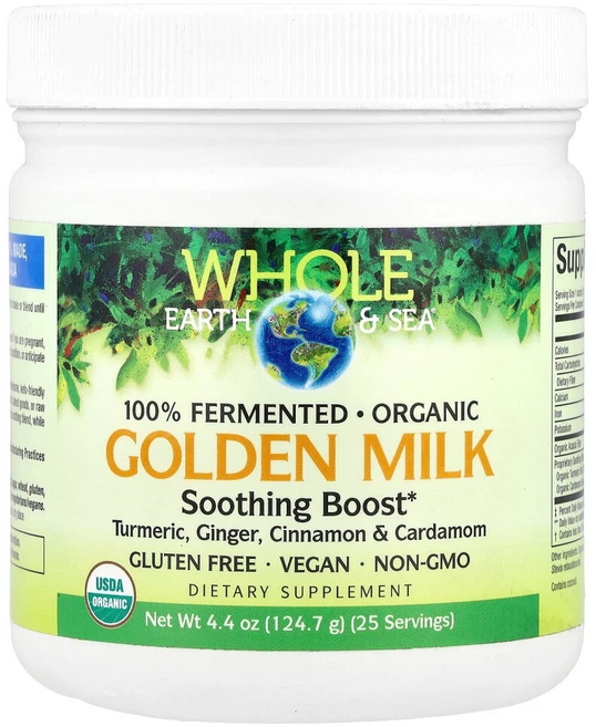 네츄럴펙터스 Whole Earth & Sea 골든 밀크 수딩 부스트 124.7g(4.4oz), 1개 - 쿠팡