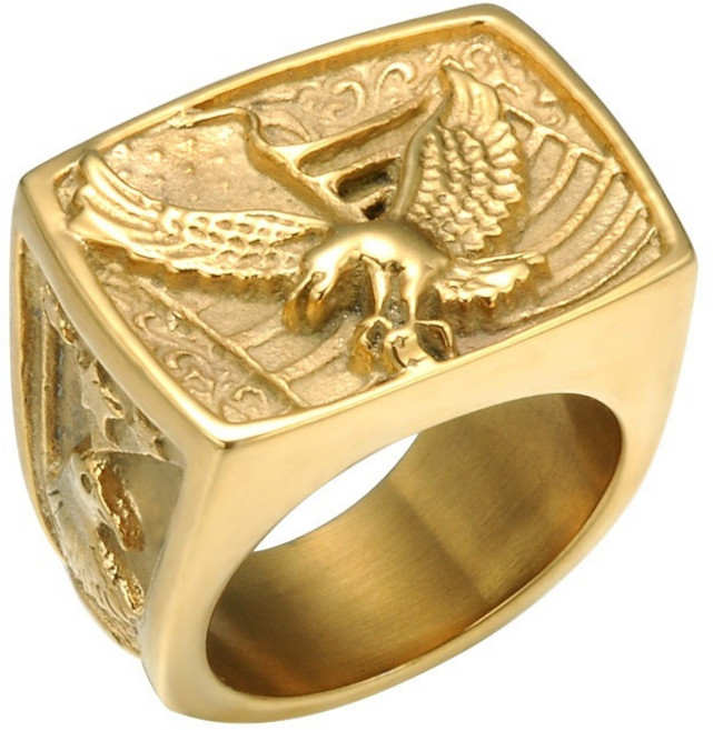 [압축도금] 프리미엄 독수리반지 커플링 디자인 힙합 패션링