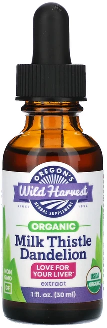 몸관리하세요 겨울입니다 Oregon's Wild Harvest 유기농 밀크시슬 민들레 추출물 30ml(1fl oz) 특별관리진행, OregonsWildHarvest유기농밀크시슬민들레추출, 1개, 30ml - 쿠팡