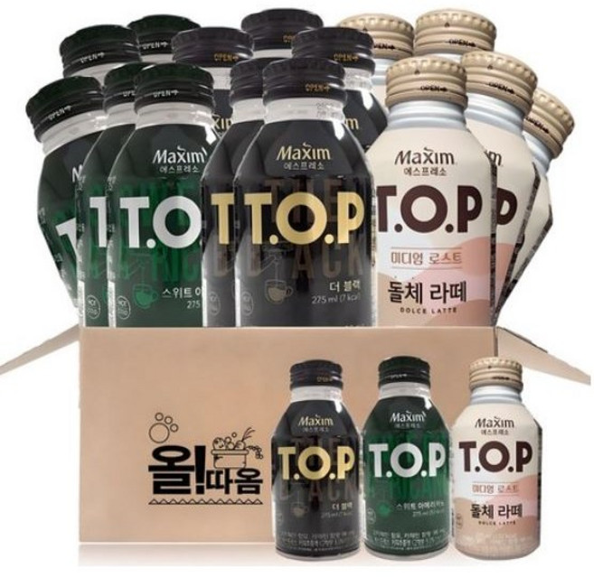올따옴기획 TOP (스위트아메리카노+블랙+돌체라떼) 6입 1세트, 275ml, 18개