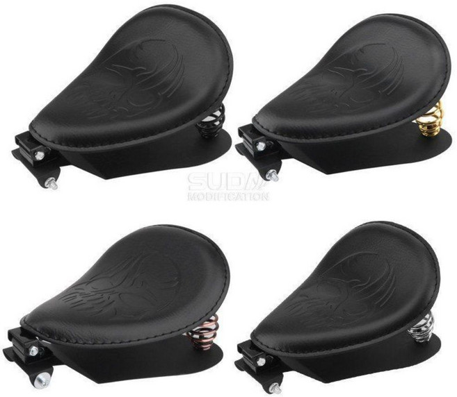 할리 말안장 883 1200 48 72 포티에잇 바버 시트, 스컬 헤드 브라운, 1개