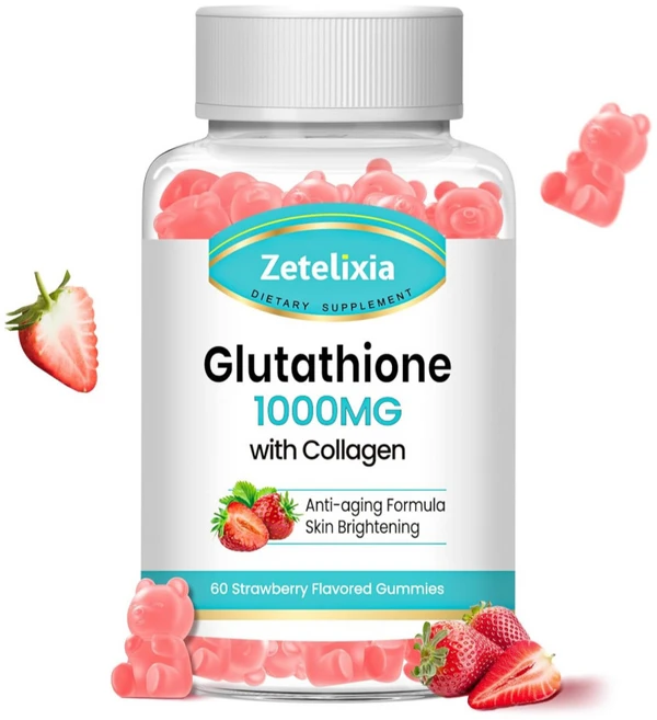 Zetelixa 글루타치온 1000mg 콜라겐 구미 비타민C 구미젤리 60정 딸기맛, 1개 - 쿠팡