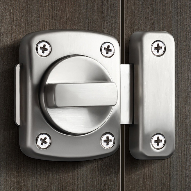 미즈코스 미니 문 잠금장치 여닫이문 소형 시건장치 빗장 걸쇠 걸고리 잠금쇠, 2개