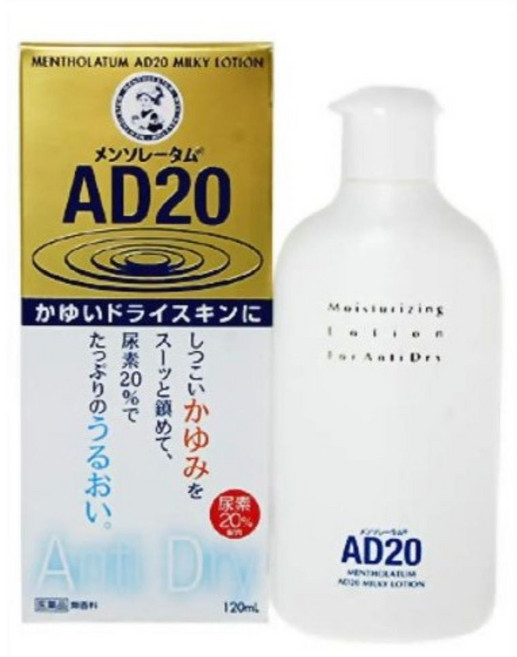 曼秀雷敦 Mentholatum AD20 乳液 120ml 滋潤保濕 改善乾燥肌膚, 1個, 曼秀雷敦 AD20乳液