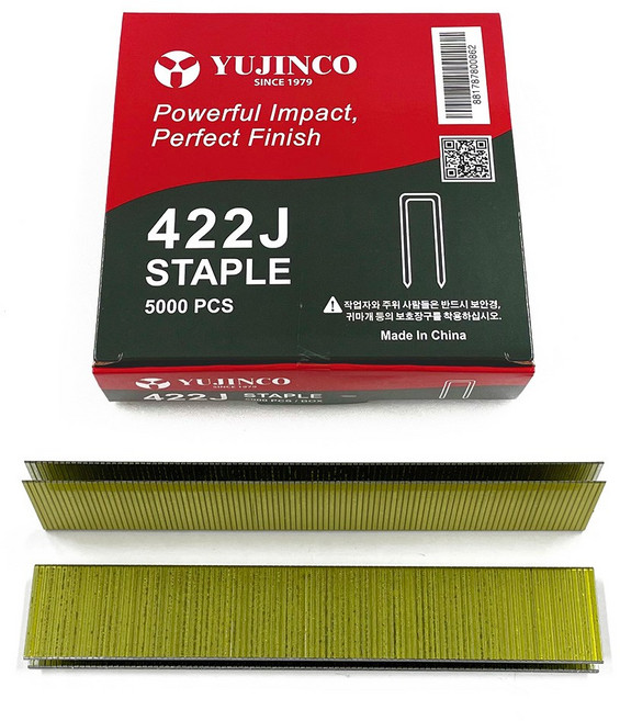 (유진코) 타카핀 422J ㄷ자형 에어 타카심 22mm 1갑 5000발 에어타카 목공 합판, 1개