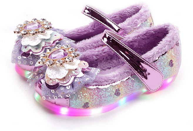 풋풋 라운드하트 LED 털구두 라이팅털구두 여아털구두 아동털신발 겨울구두 공주구두 방한구두