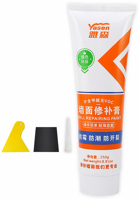 Yasen雅森 防霉防潮 DIY牆面修復 牆壁裂痕填補, 修補膏【附工具包】 250g, 1個