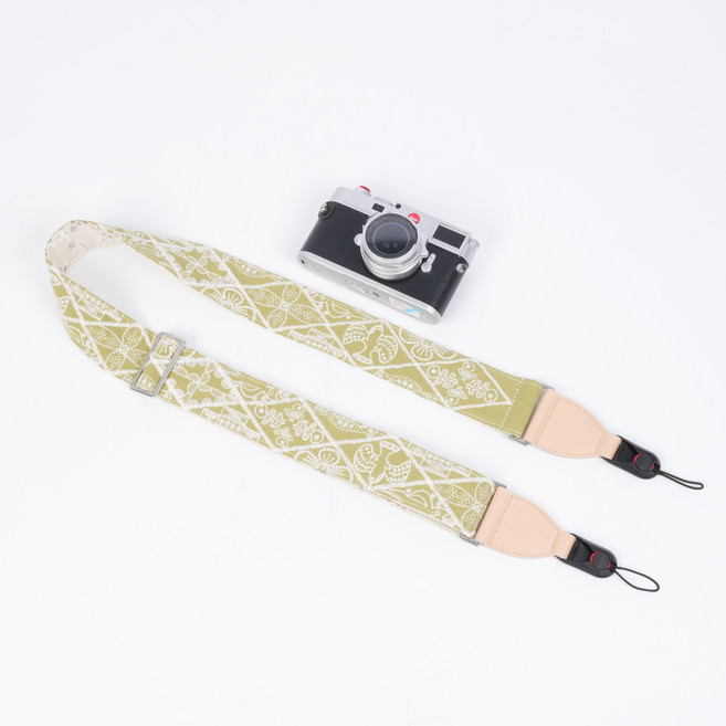 CHILL LIGHT 레트로 빈티지 카메라 스트랩 퀵 릴리스 원터치 탈착 크로스 숄더 네크 투웨이, 1개, 녹색