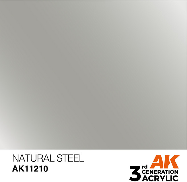 AK Interactive AK-11210 3G 壓克力漆 - 自然鋼色 17ml, 1個